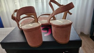 Sandalias tacón rosa palo Talla 40