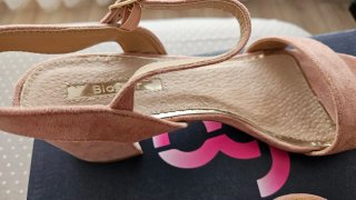 Sandalias tacón rosa palo Talla 40
