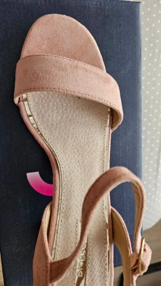 Sandalias tacón rosa palo Talla 40
