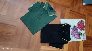 Set 2 Polo Uomo Nero e Verde