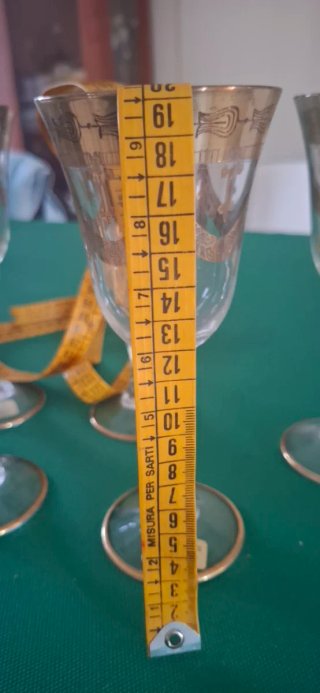 5 Calici Murano decoro Oro Zecchino