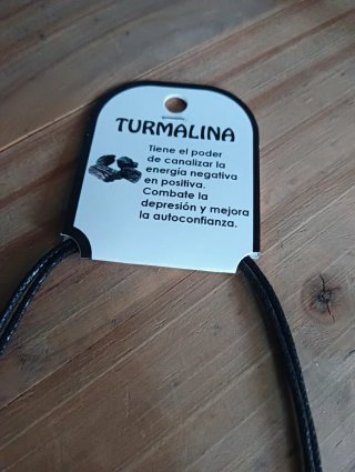 Collar ajustable piedra turmalina negra