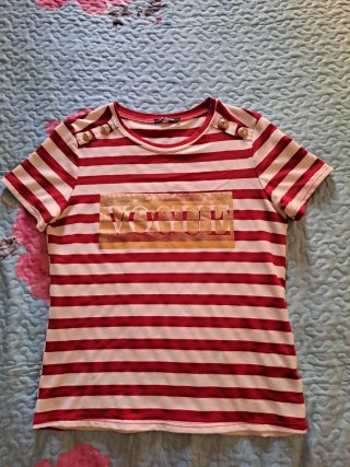 Camiseta Rayas Rojas y Blancas Vogue Mujer