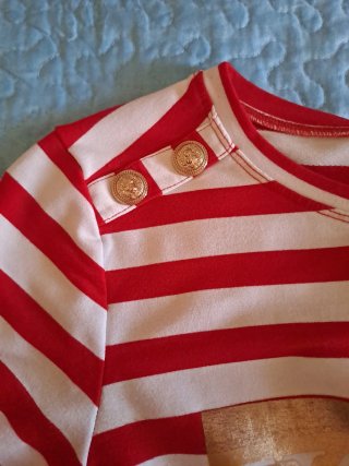Camiseta Rayas Rojas y Blancas Vogue Mujer