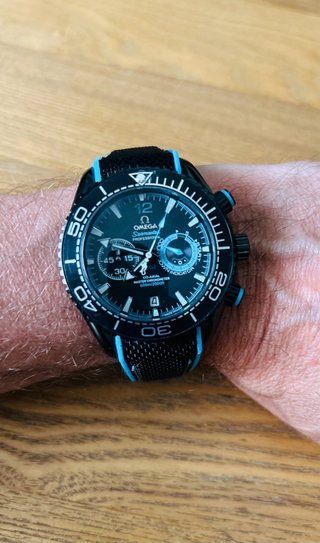 Omega Seamaster Reloj Deportivo Negro/Azul