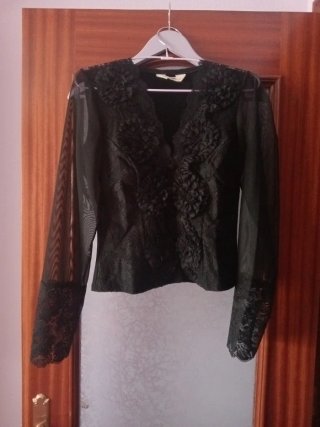 Blusa mujer encaje manga larga