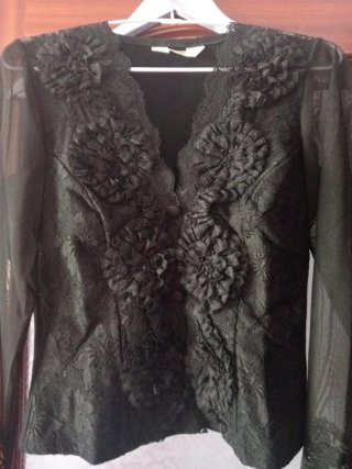 Blusa mujer encaje manga larga