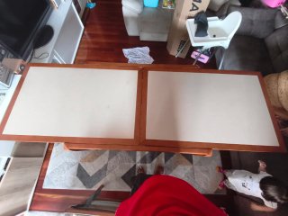 Mesa comedor extensible de madera y mármol