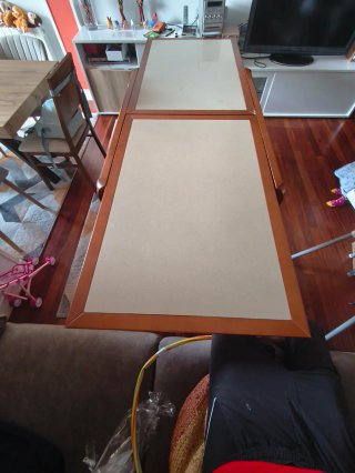 Mesa comedor extensible de madera y mármol
