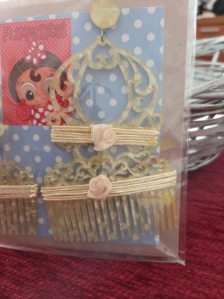 Pendientes y Peinetas Flamenca Dorados