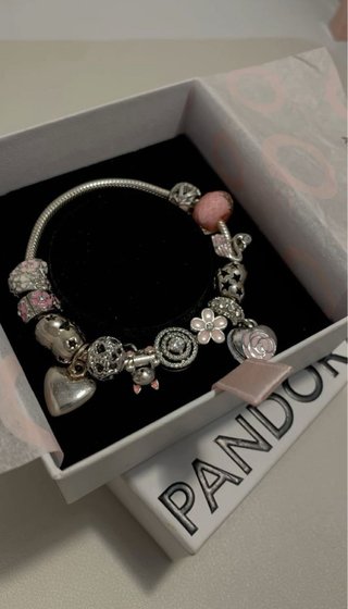 Pulsera Pandora Plata y Rosa
