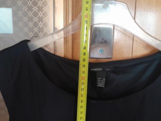 Vestido Mango Negro Estampado Flores
