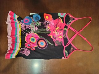 Camiseta Desigual Negra Multicolor