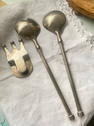 ¡¡VINTAGE!! Soporte y Cubiertos Antiguos x Servir.