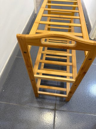 Zapatero de bambú de 3 niveles