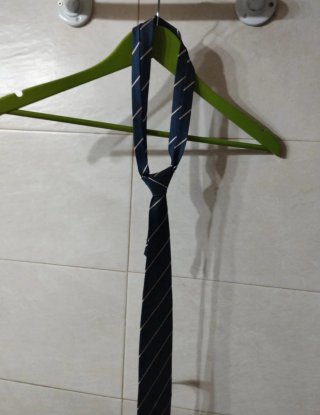 Corbata Italiana Azul con Rayas Beige