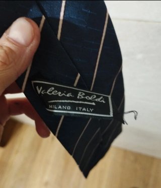 Corbata Italiana Azul con Rayas Beige