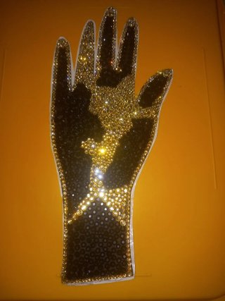 Parche Mano Strass Termofusible Negro/Dorado