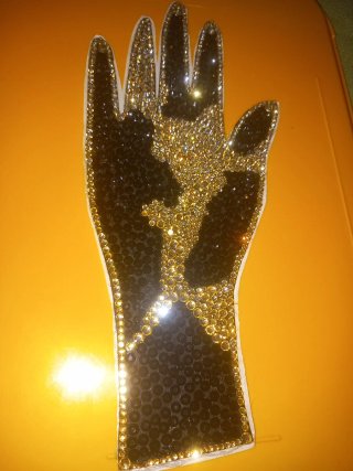 Parche Mano Strass Termofusible Negro/Dorado