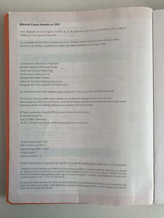 Lengua castellana y literatura 1, Le Bachillerato