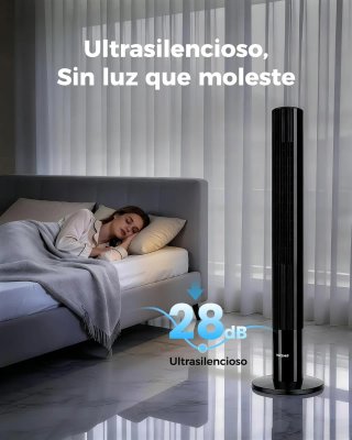 Ventilador Torre YASHE Negro + Mando