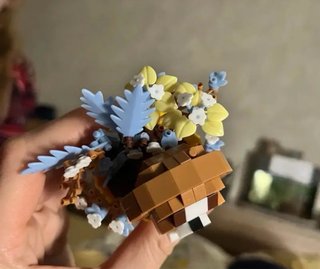 Bloques de construcción de perro en maceta