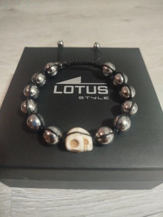 Pulsera Lotus Style Calavera Plata