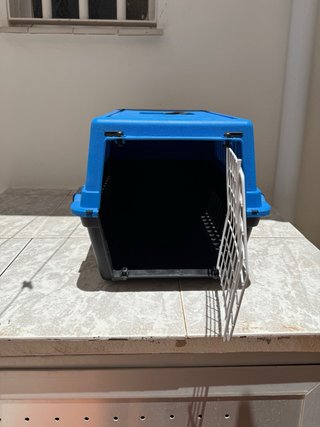 Transportín para mascotas azul y negro