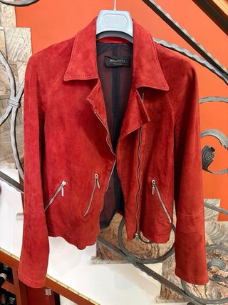 Giacca mod chiodo donna vera pelle scamosciata