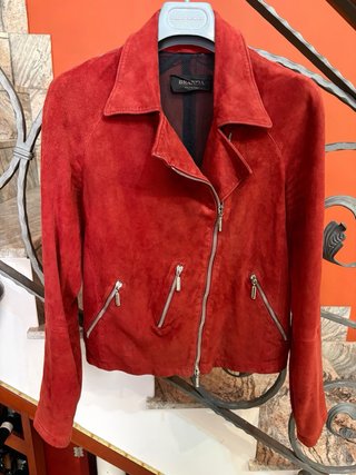 Giacca mod chiodo donna vera pelle scamosciata