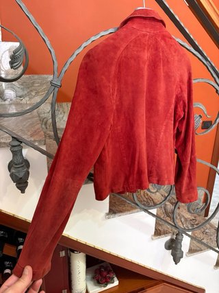 Giacca mod chiodo donna vera pelle scamosciata