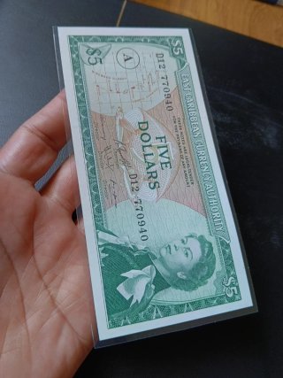 Billete Caribe Oriental $5 - 1965