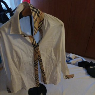 Camicetta donna Burberry bianca manica lunga
