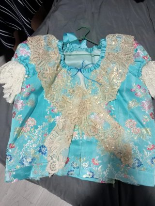 Traje Fallera Niña Grande Azul y Dorado