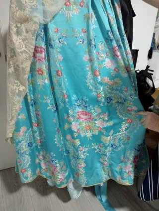 Traje Fallera Niña Grande Azul y Dorado