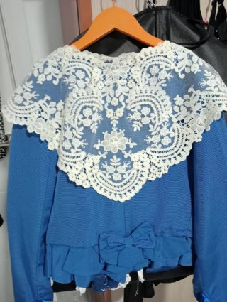 Traje Fallera Niña Grande Azul y Dorado