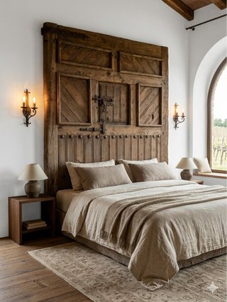 Puerta antigua de madera rústica