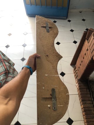 Perchero rústico madera y metal 80x20cm