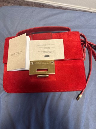 Bolso Hombro Jimmy Choo Rebel Rojo