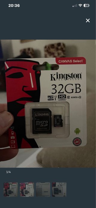 5 Tarjetas Micro SD Kingston 32GB con Adaptador