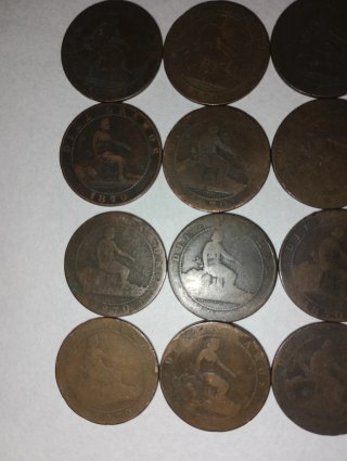 Lote 12 monedas 10 centimos 1870