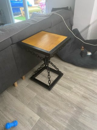 Mesa artesanal madera y metal
