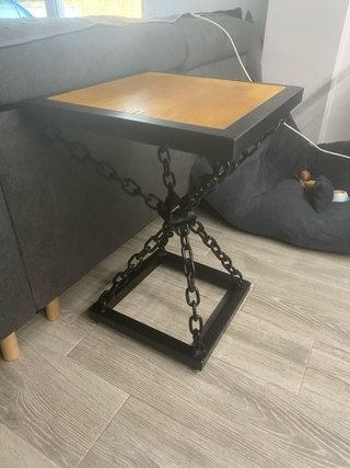 Mesa artesanal madera y metal