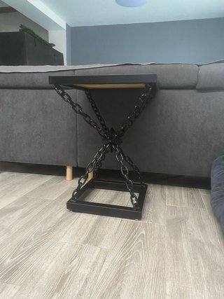Mesa artesanal madera y metal