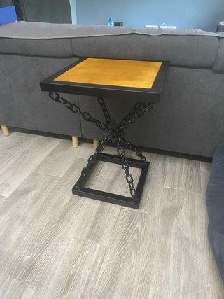 Mesa artesanal madera y metal