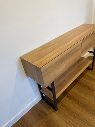Mueble recibidor de madera y metal 120 cm