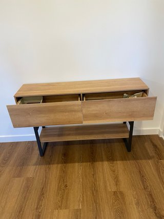 Mueble recibidor de madera y metal 120 cm