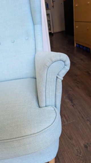 Sillón orejero STRANDMON IKEA turquesa