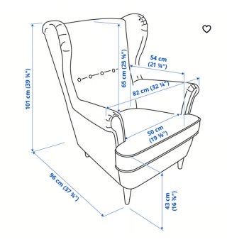 Sillón orejero STRANDMON IKEA turquesa