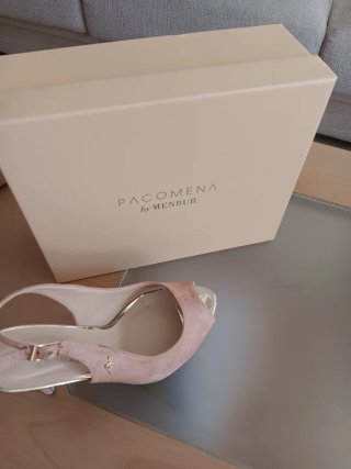 Zapatos Paco Mena Beige/Rosa Talla 38